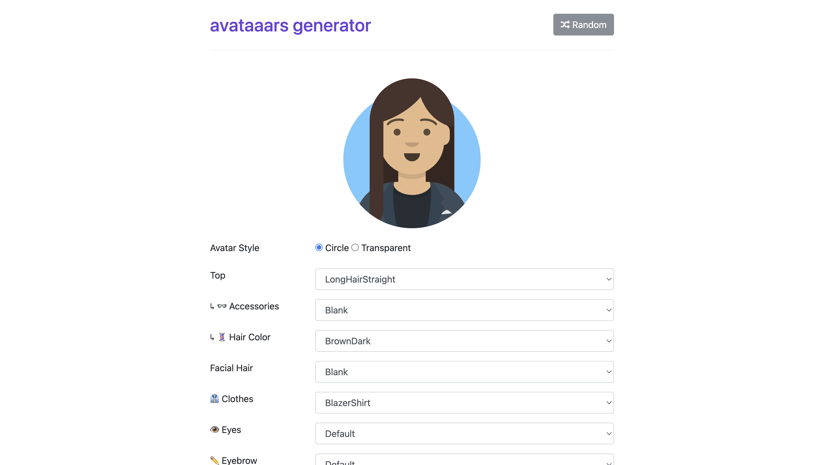Avataaars customizable avatar generator