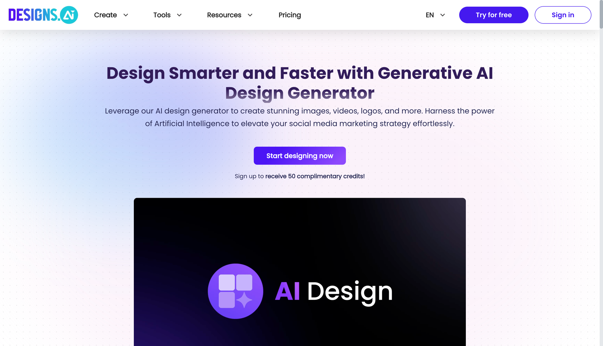 Designs.ai AI-powered creative tools