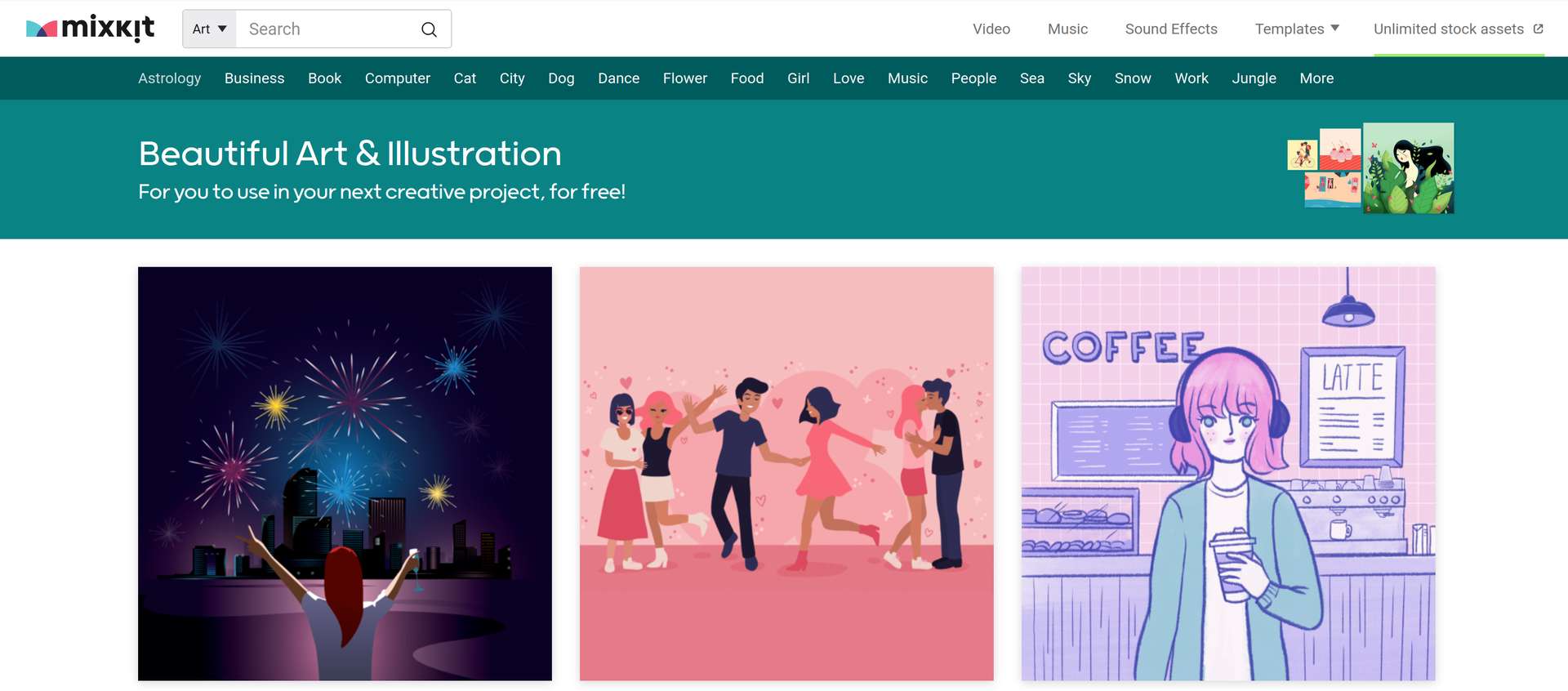 Mixkit Art free illustration collection